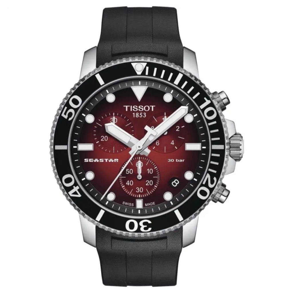 Original 100% Jam Tangan Pria Tissot Seastar 1000 Chronograph T120.417.17.421.00 Rubber Strap Swiss 