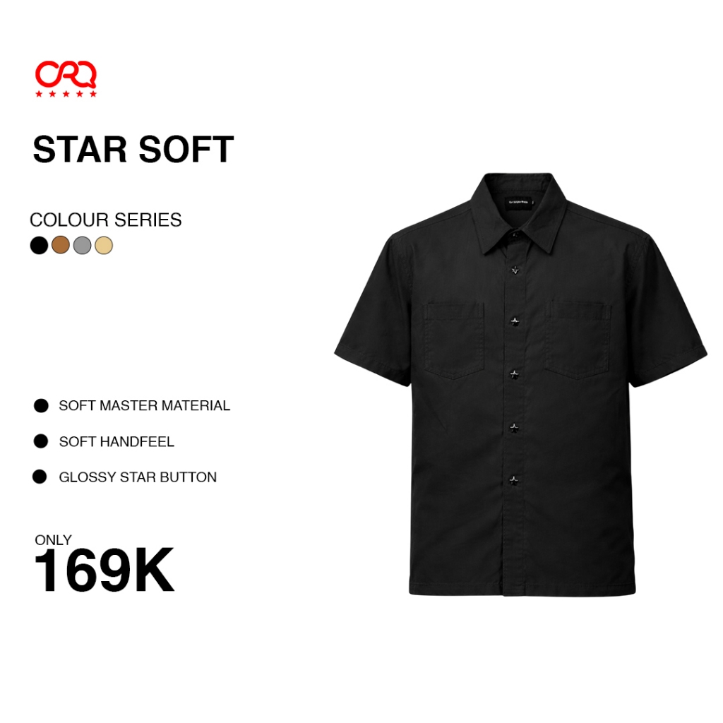 ORAQLE Kemeja Pria & Wanita Campshirt STAR SOFT Basic lengan pendek