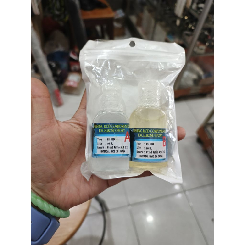 Lem Resin utk cincin pancing /alat penjepit antang- cacing merah /minyak reel relix