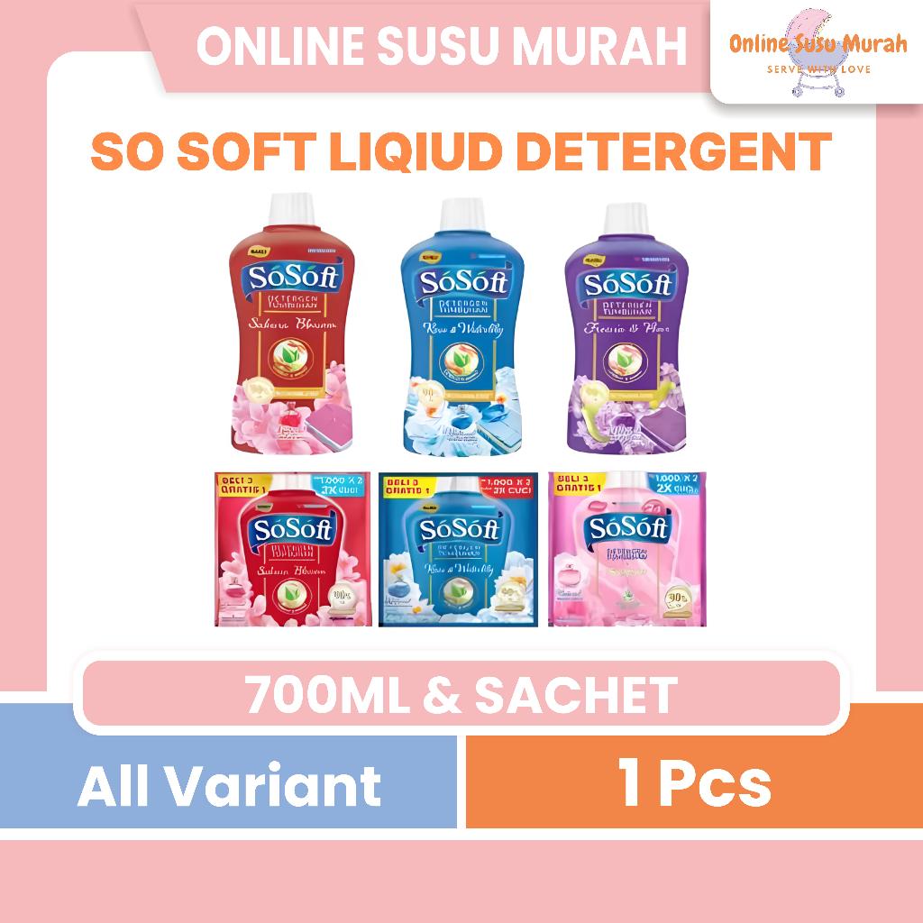 SOSOFT LIQUID DETERGENT 700 ML & DOUBLE SACHET (ISI 8 RENCENG) SSSC