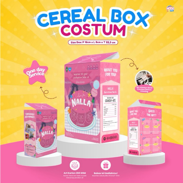PROSES CEPAT MAX 1 HARI - CUSTOM CEREAL BOX (SPECIAL MOMENT GIFT IDEA) - Hari Raya, Reuni, Birthday,