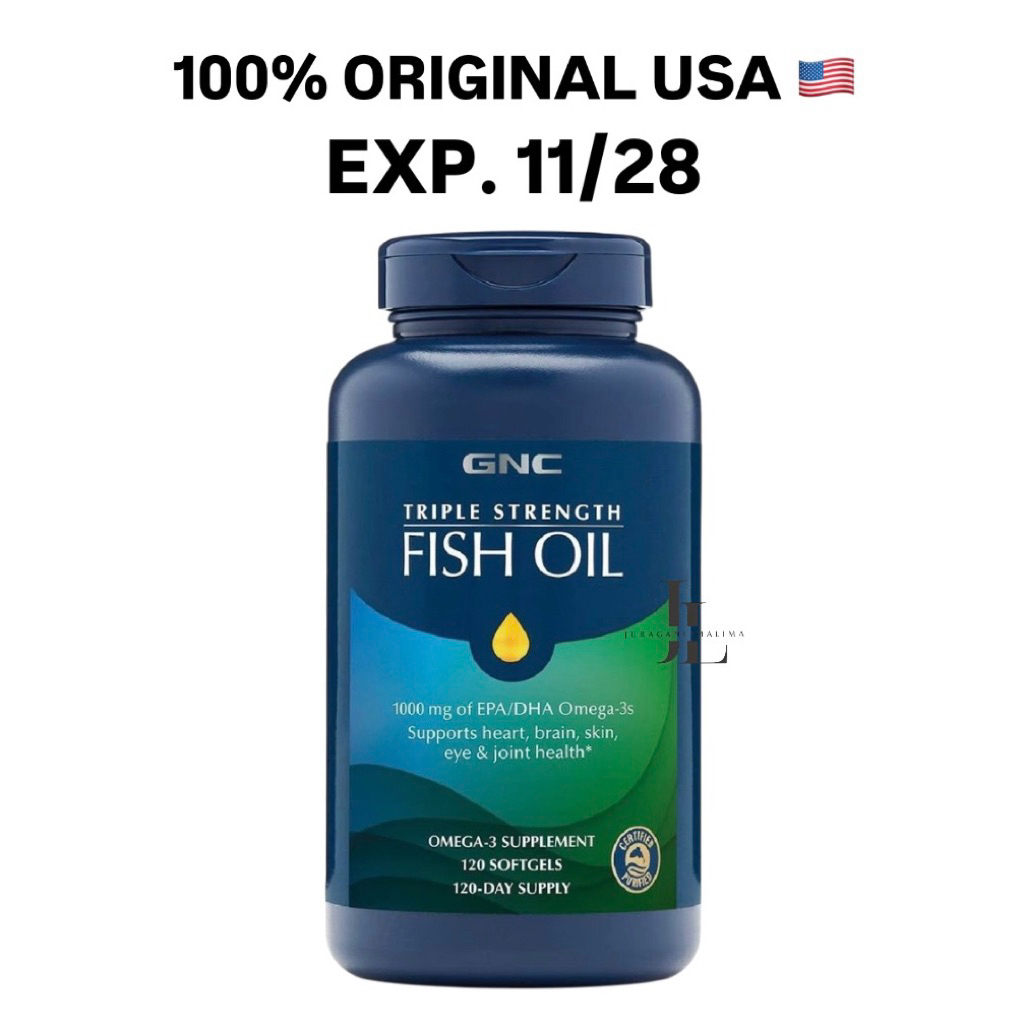 GNC Triple Strength Fish Oil 1000mg 120 Softgels