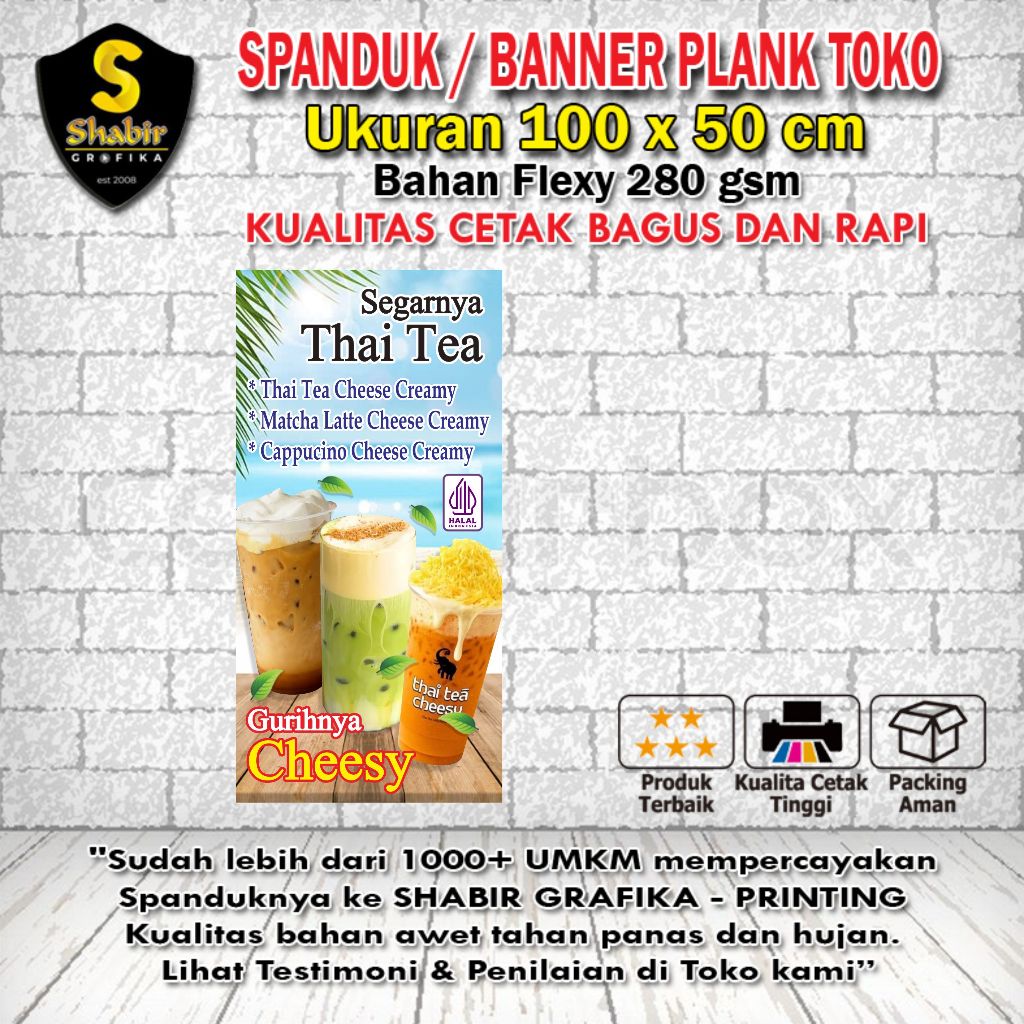 CETAK SPANDUK THAI TEA BANNER THAI TEA