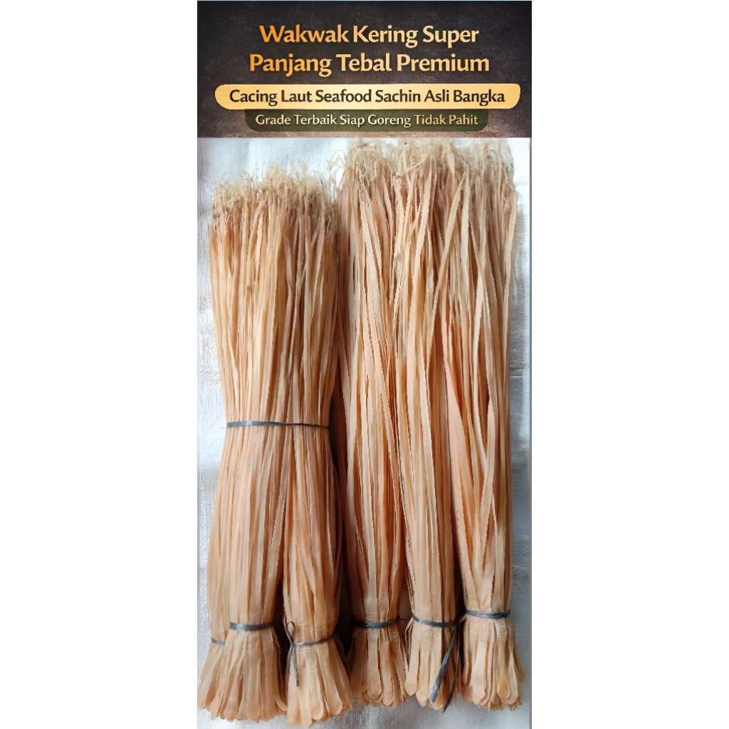 Wakwak Kering Super Panjang Tebal Premium 100 Helai / Cacing Laut Seafood Sachin Asli Bangka