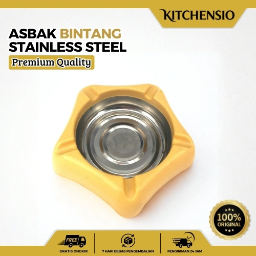 KITCHENSIO - Asbak Rokok Stainless Bintang Segi Warna Anti Karat Tahan Panas Asbak Unik Cafe Meja Mi