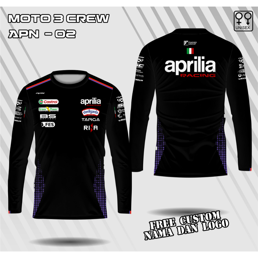 Jersey Crew Motogp Aprilia Racing 2026 lengan panjang kaos moto gp aprilia jersey aprilia team