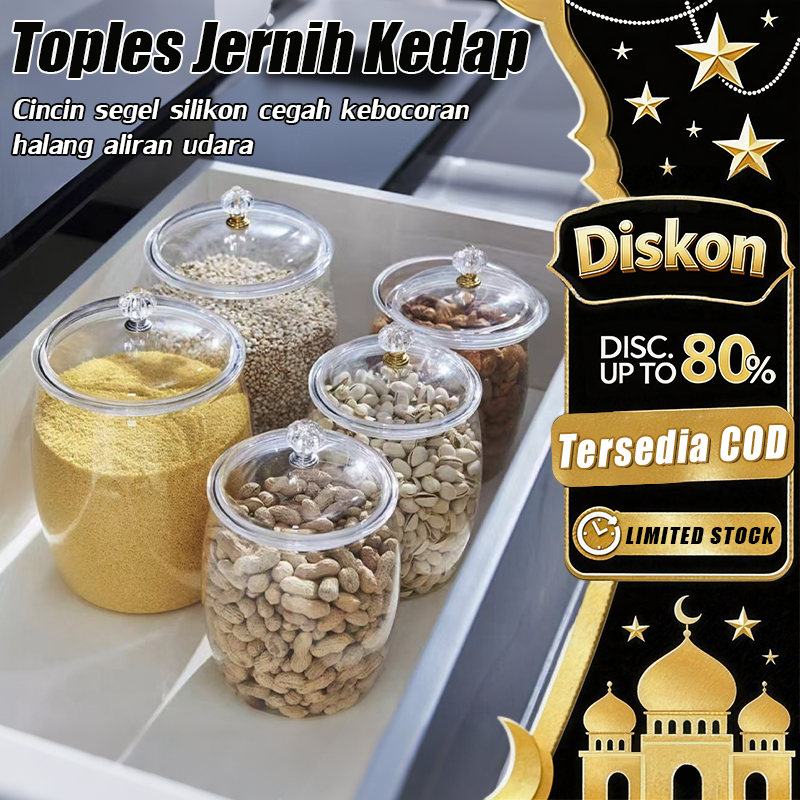 [COD]Stoples Transparan Kedap Udara-Stoples Makanan-Wadah Plastik