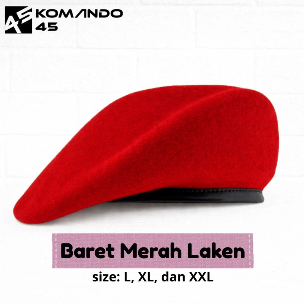 Baret Merah High Quality, Baret Merah Dewasa dan Anak, Baret Kokam, Baret Kopassus, Baret Pemuda Pan