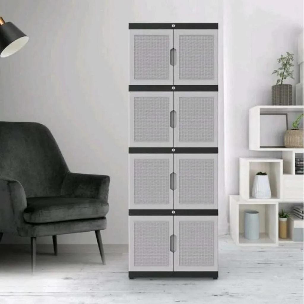 LEMARI PLASTIK MINI KABINET NAIBA 4 SUSUN DENGAN KUNCI