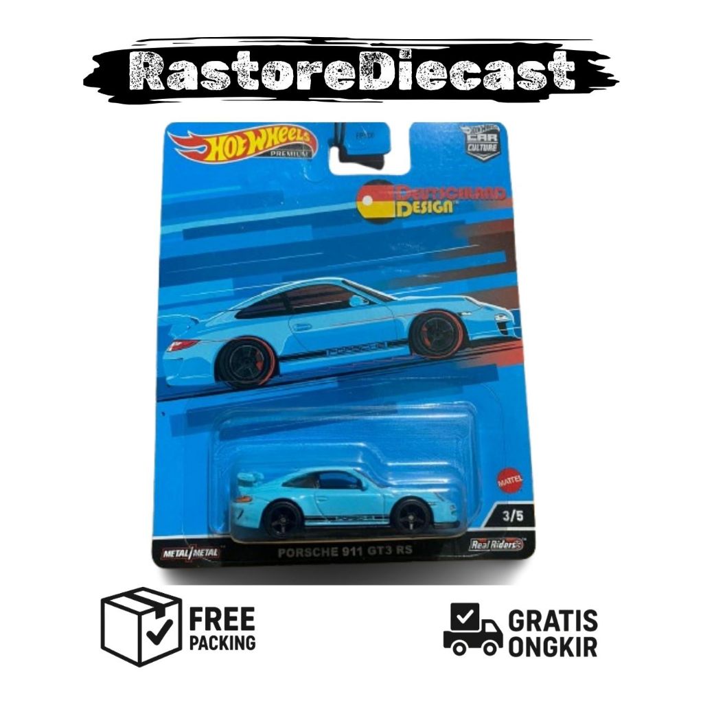 Hotwheels Premium Porsche 911Gt3 Rs Blue