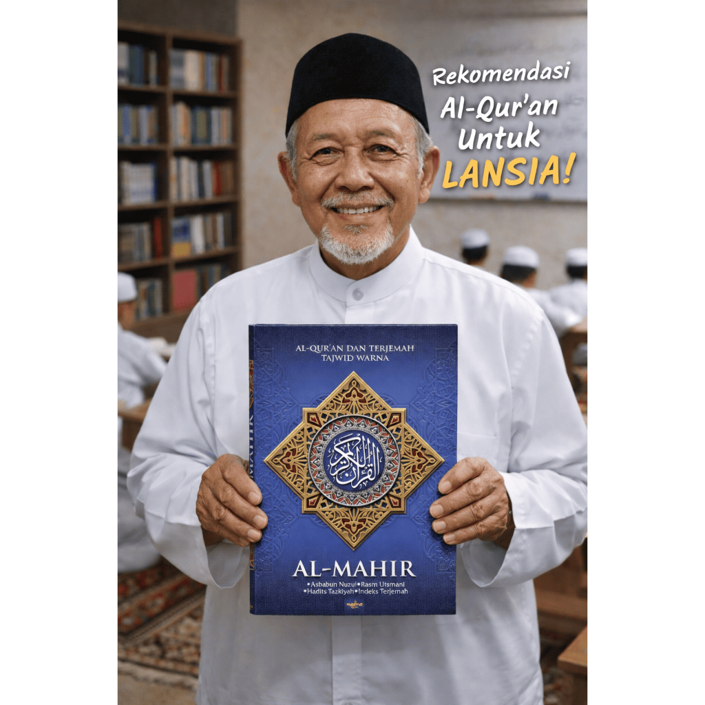 Al-Qur'an Al-Mahir A4 HC (Mushaf Terjemah & Tajwid Warna) Cocok Untuk Lansia Huruf Besar-Besar