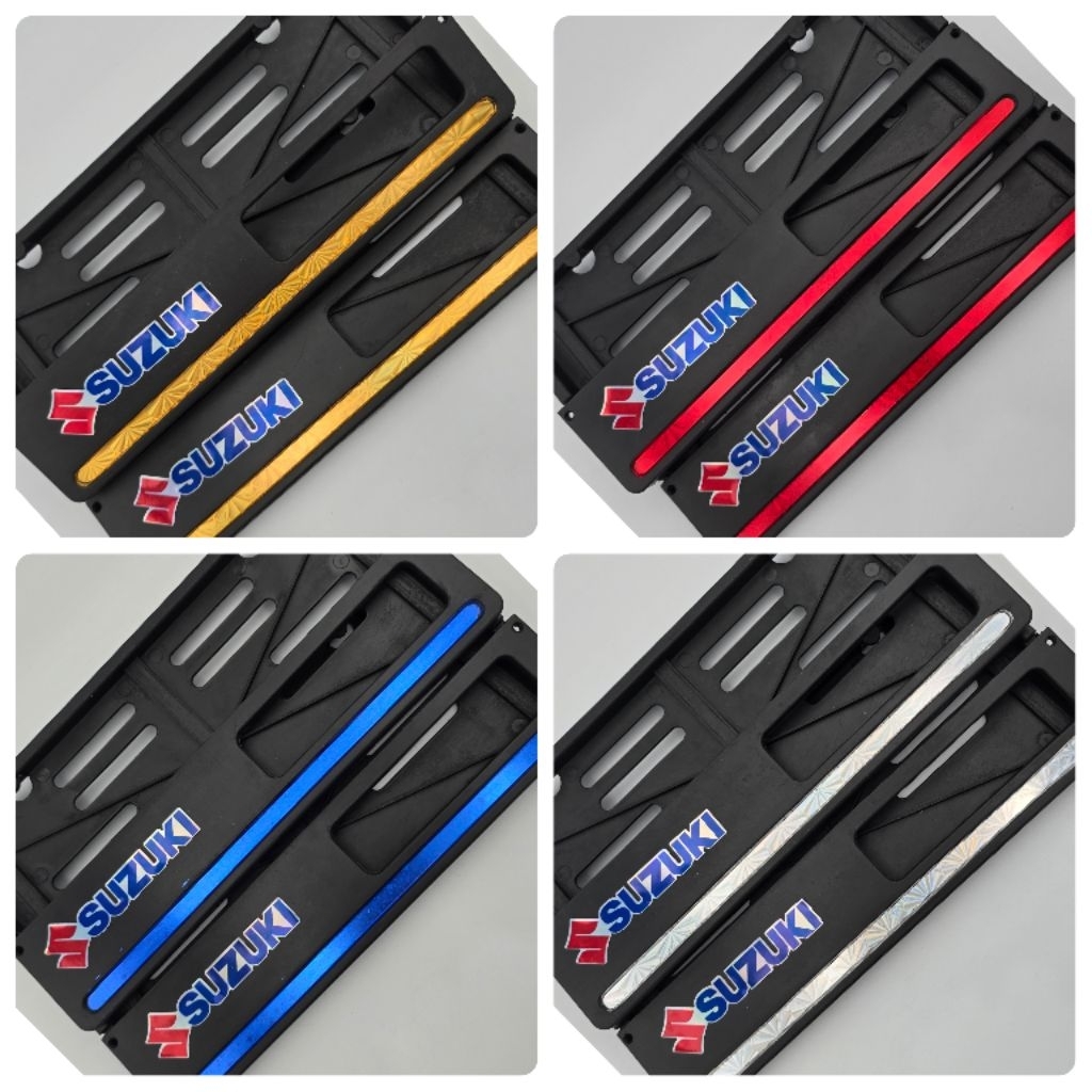 Dudukan Plat Nomer List Nyala Plus Stiker Hologram Suzuki Universal Semua Motor - Harga Sepasang Cov