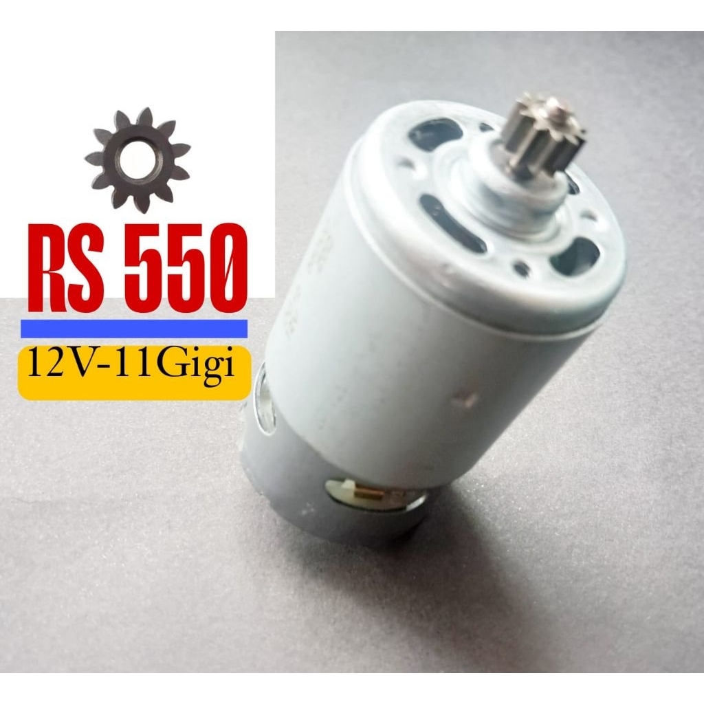 Dinamo DC RS 550 12Volt 11Gigi atau 11 Teeth