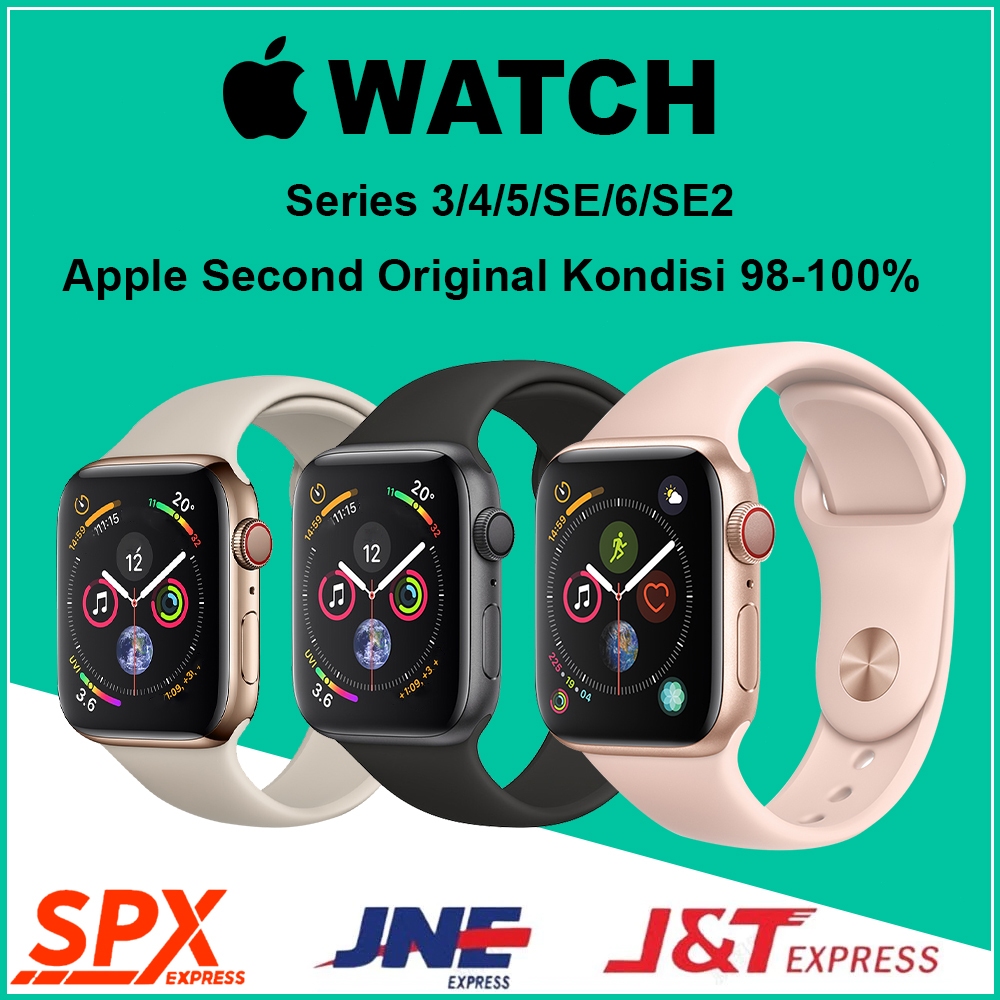 Apple Watch iwatch Series 3 4 5 6 SE1 SE2 38MM/42MM, 40MM/44MM Second 100% Original Fullset Garansi 