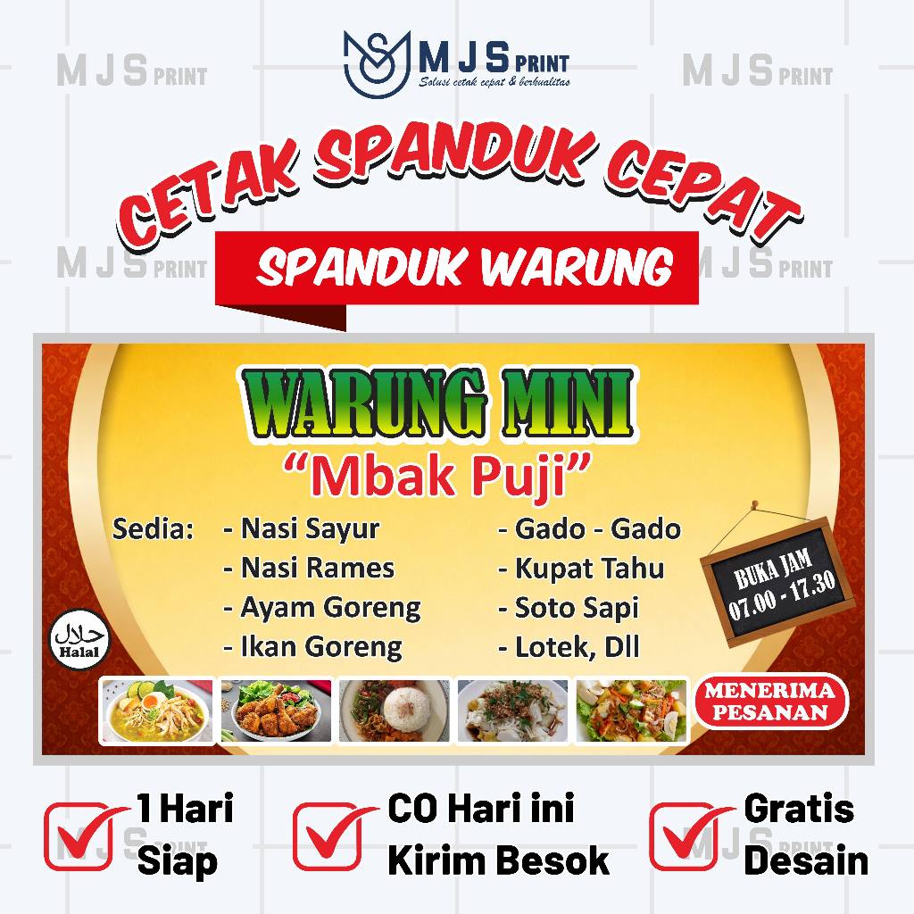 Spanduk Warung Jajanan – Banner Jualan Snack & Cemilan Desain Menarik