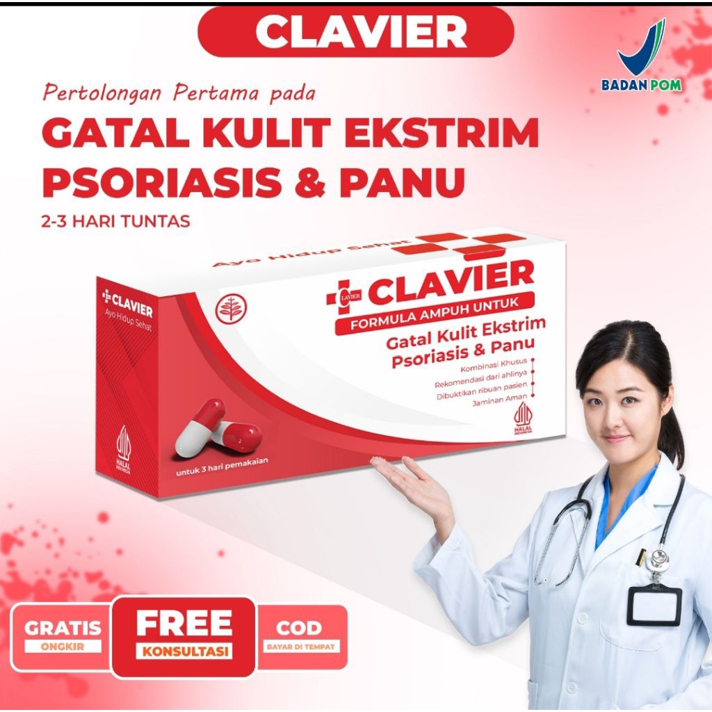 Clavier — Tablet Untuk Mengatasi Gatal Kulit, Infeksi Jamur, Eksim, Kurap, Panu, dan Skabies