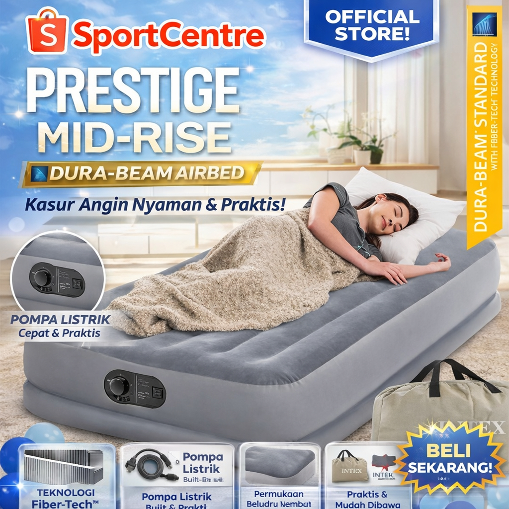 INTEX Kasur Angin Twin Durabeam Prestige 64112 kasur angin + pompa