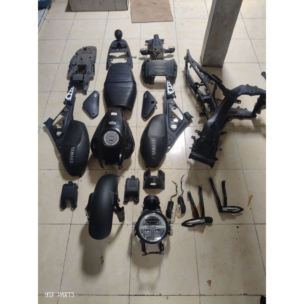 body xsr set lampu depan spedo step belakang xsr dan rangka xsr lengkap bodyset xsr