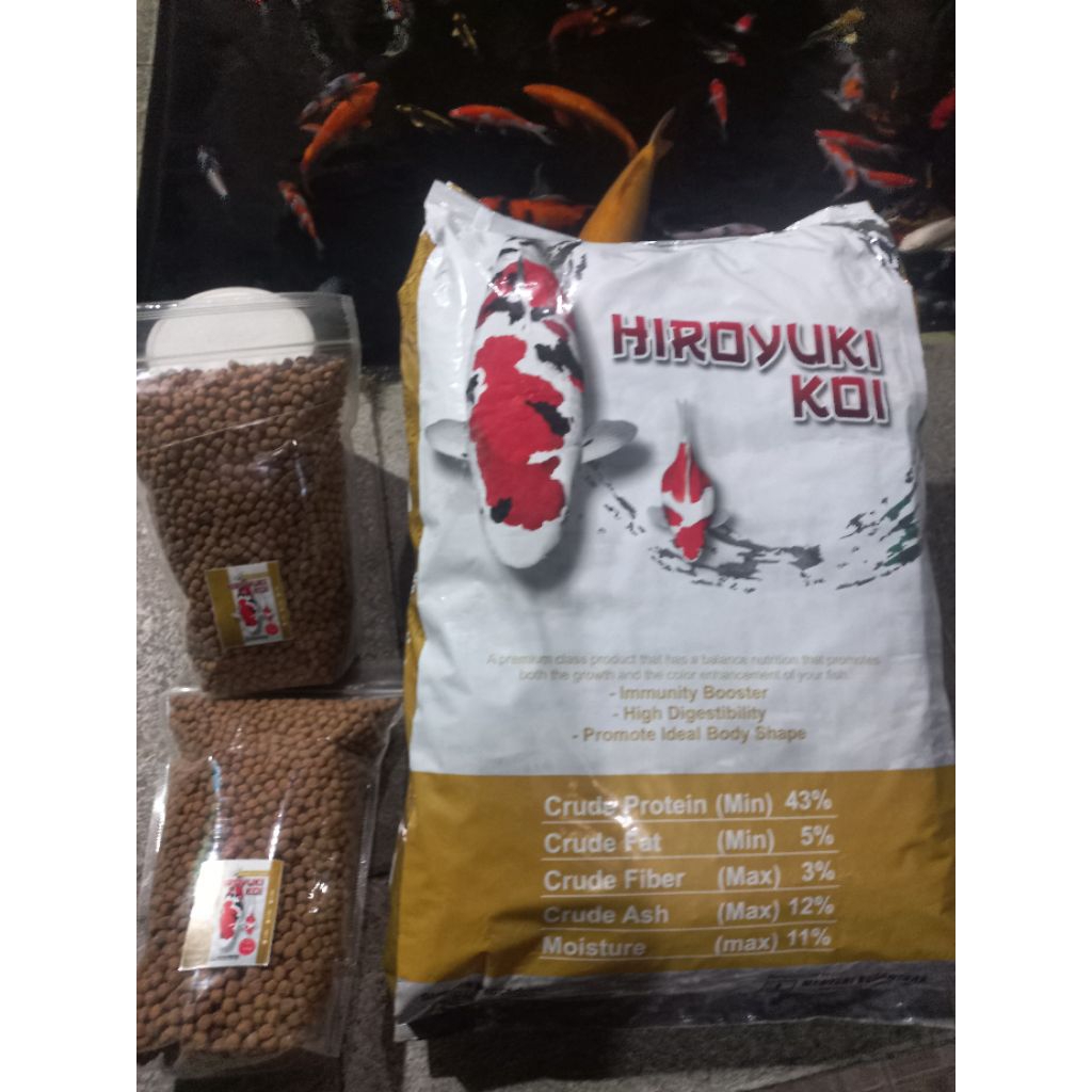 Pakan Ikan Koi Hiroyuki 1kg dengan Protein Tinggi untuk Pertumbuhan dan Warna