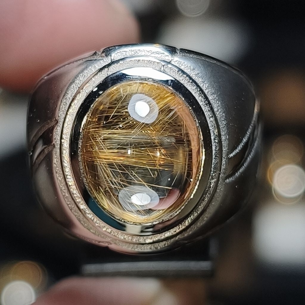 BATU KECUBUNG RAMBUT EMAS ring size 8