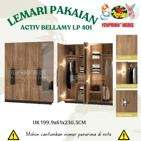 YENPRIMA BELLAMY LP 401 / LEMARI PAKAIAN / ACTIV / CREATIV / AVANTI