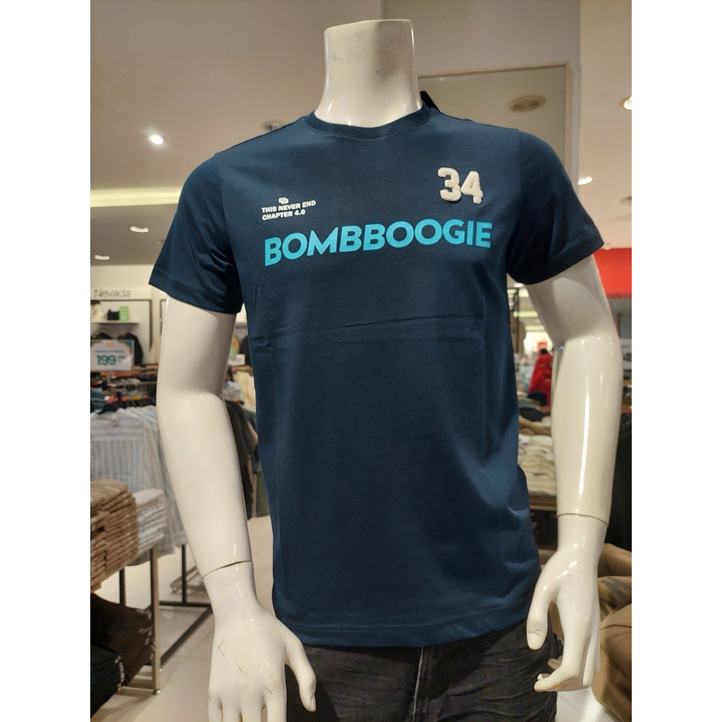 kaos merk BOMBBOOGIE original slimfit warna navy