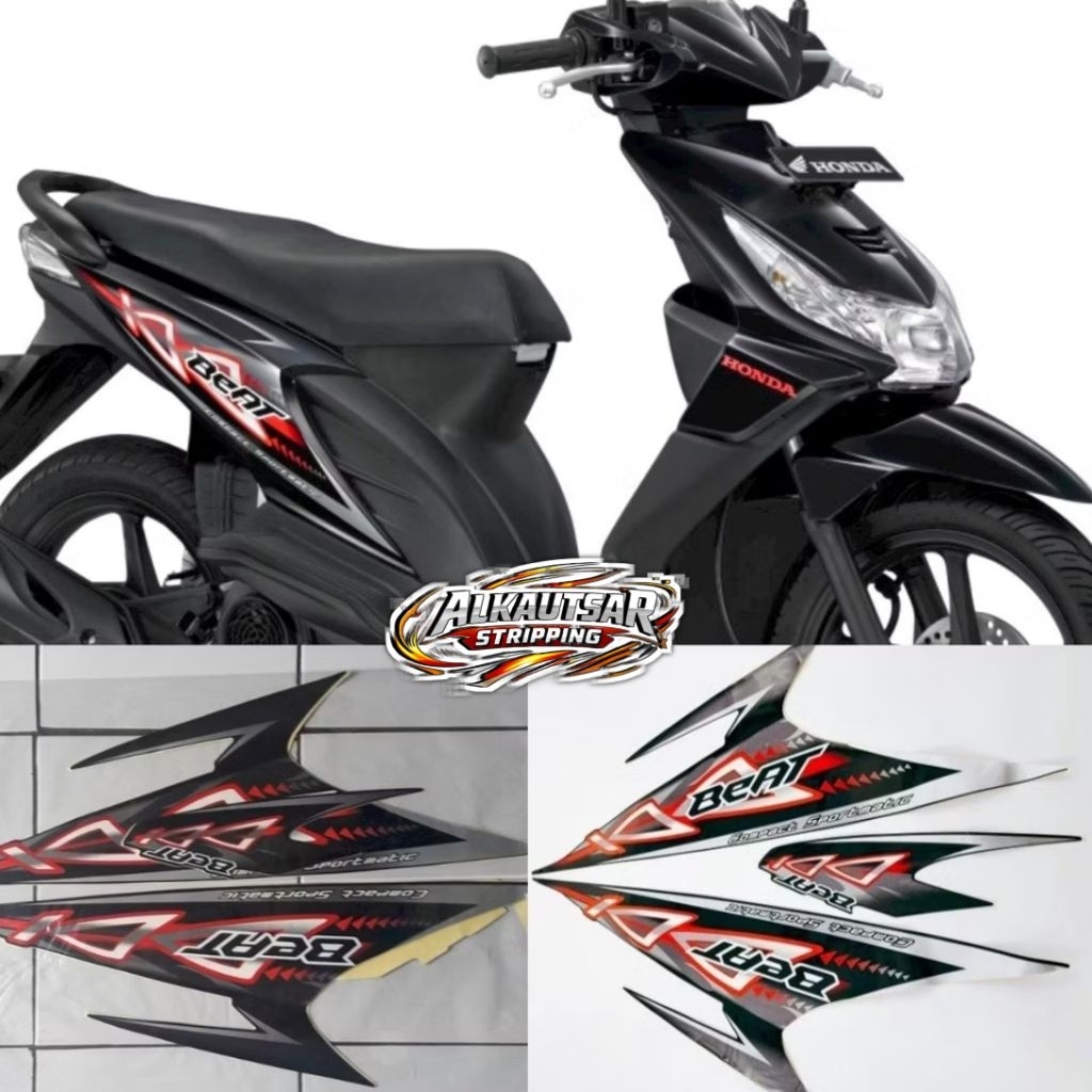 STIKER STRIPING  MOTOR HONDA BEAT KARBU TAHUN 2012 LIS  STIKER SUDAH DI CUTTING / POTONG