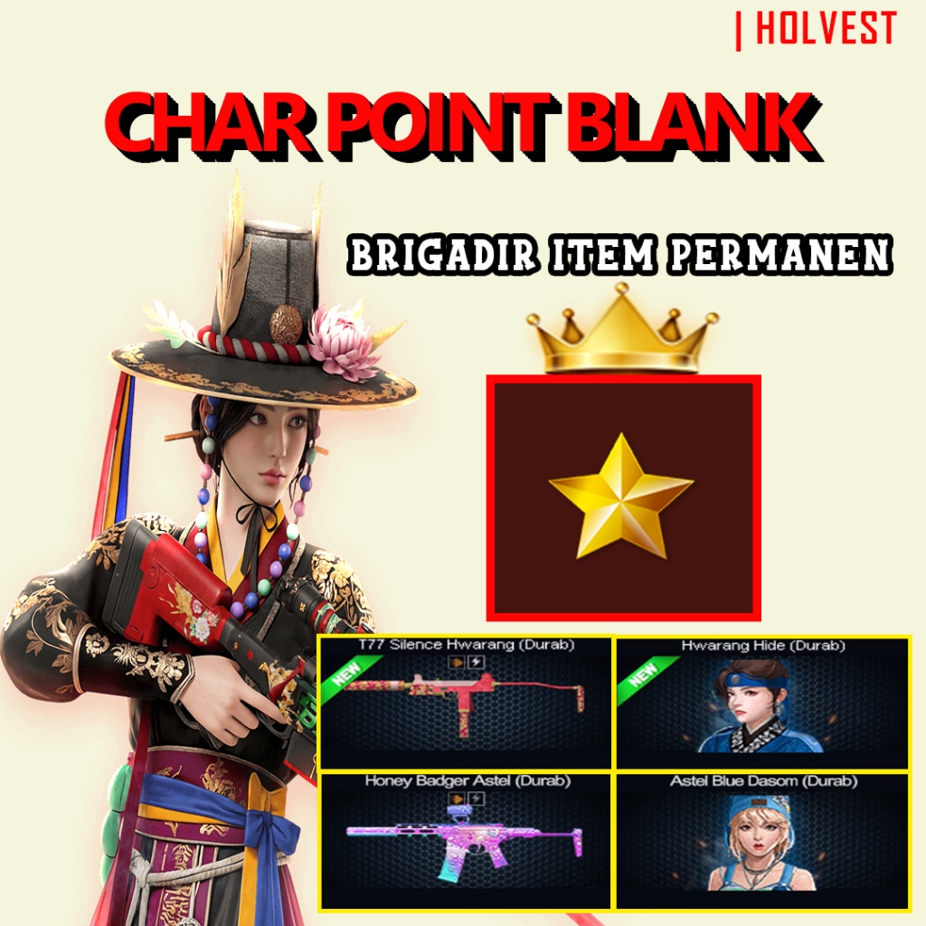 CHAR POINTBLANK / CHAR PB - BRIGADIR T77 + IDOL FULL TITLE | DATA POLOS | AKUN POINTBLANK | GAME PC