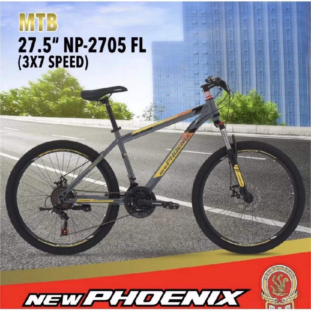 Sepeda gunung MTB Ukuran 27.5 inci New phoenix NP-2705FL 3x7 speed