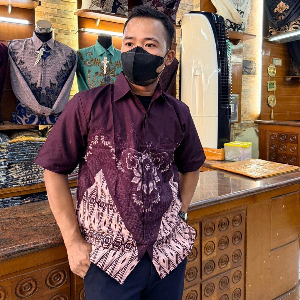 kemeja batik pria lengan pendek | Batik furing pria lengan pendek | kemeja batik pria motif SIMPLE
