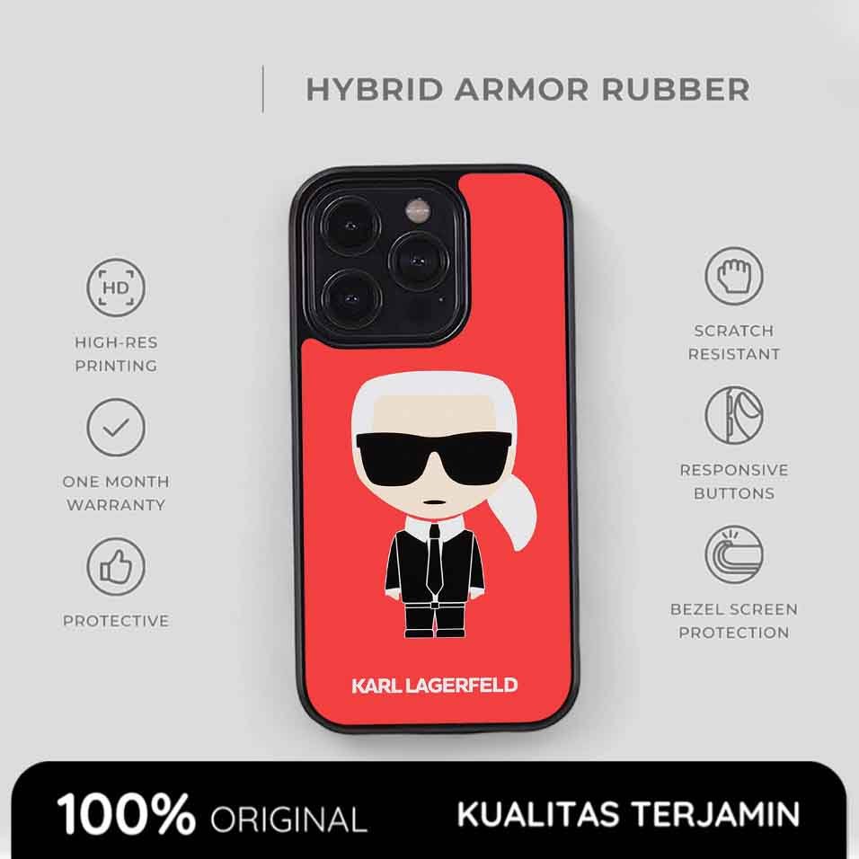 Casing iPhone Karl Case Rubber Softcase Anti Shock Red Karl Style 17 16 15 14 13 12 11 Xs Max Pro Ma