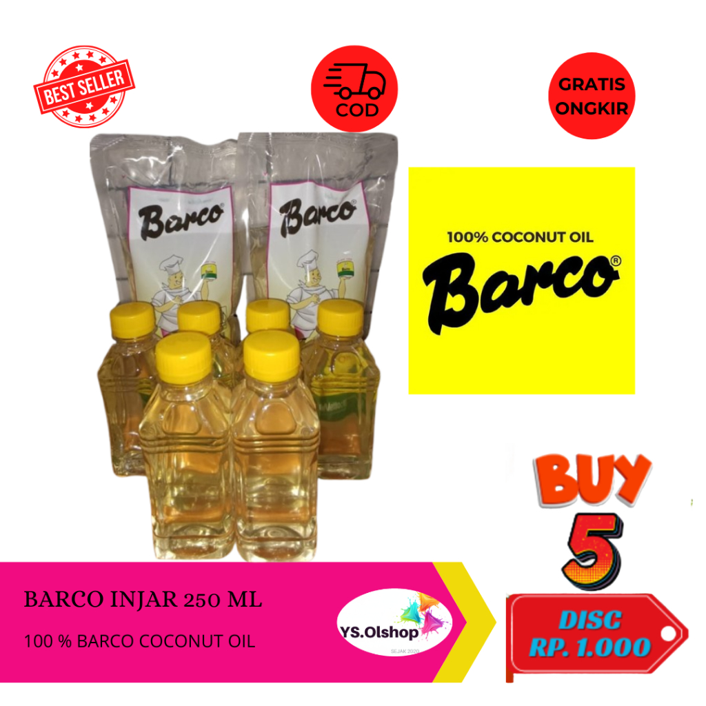 Minyak Goreng Kelapa Asli Barco Hemat & Ekonomis dikemas 250 mL