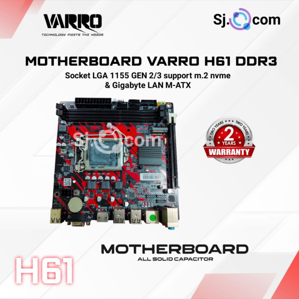 MOTHERBOARD H61/ MOBO H61 / MOTHERBOARD H61 VARRO DDR3 + SLOT NVME BARU
