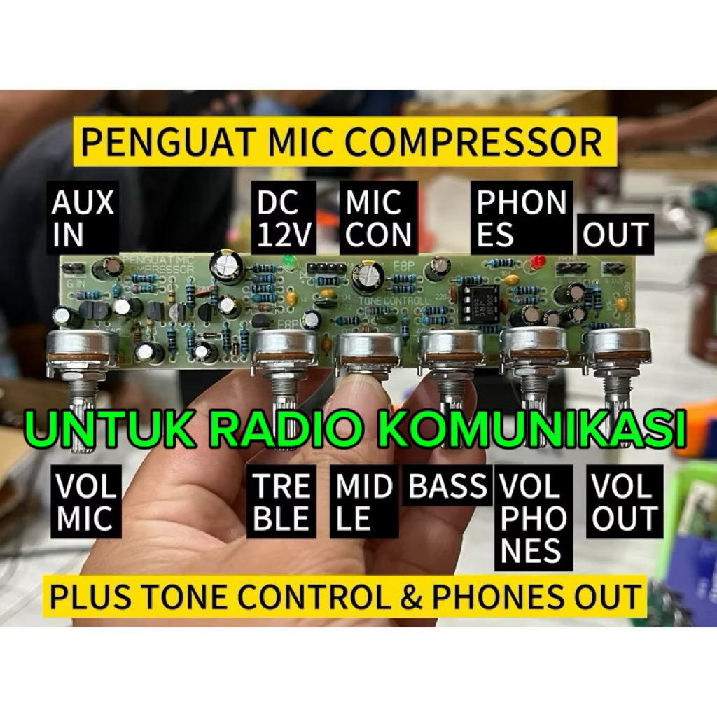 PLUS PHONES OUT PENGUAT MIC COMPRESSOR DENGAN TONE CONTROL