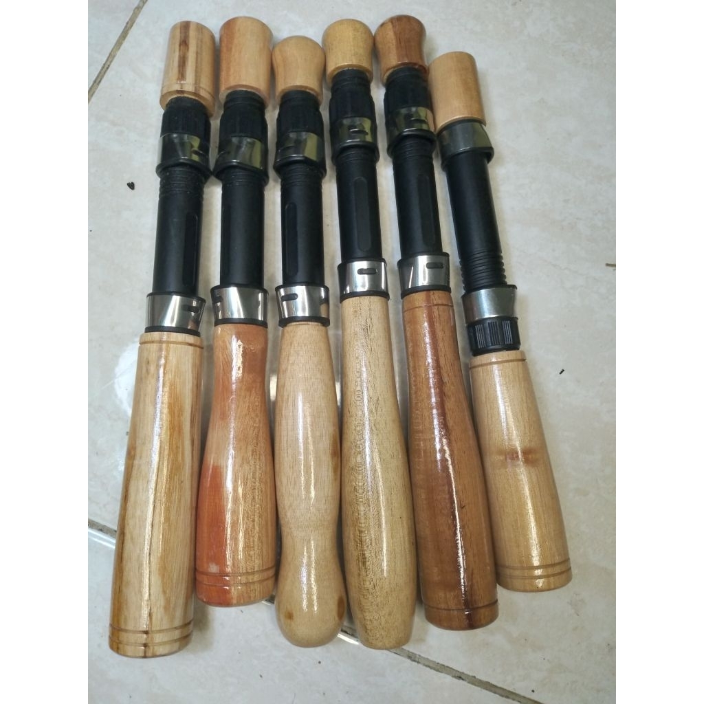 5.gagang joran kayu custom+reelseat16dps