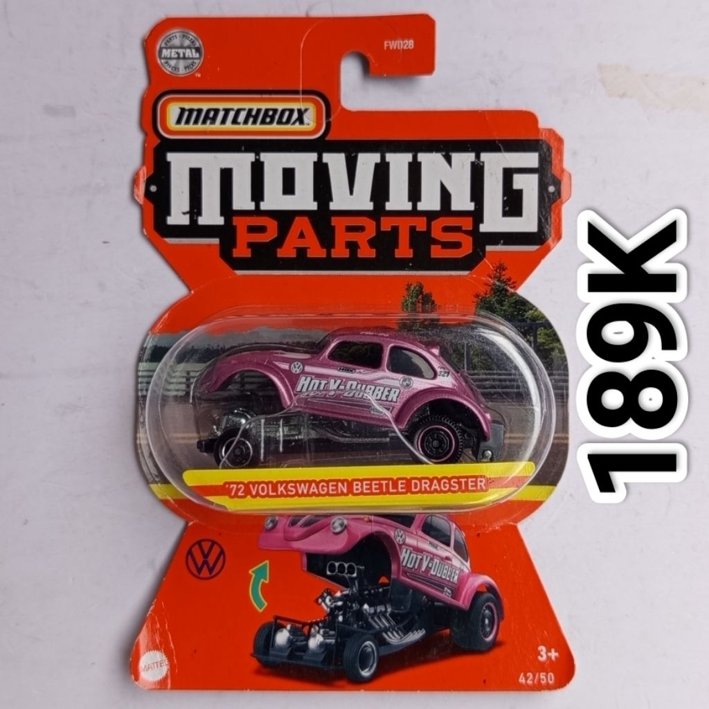Diecast Matchbox Moving Parts 72 Volkswagen Beetle Dragster VW Bug Kodok Funny Car