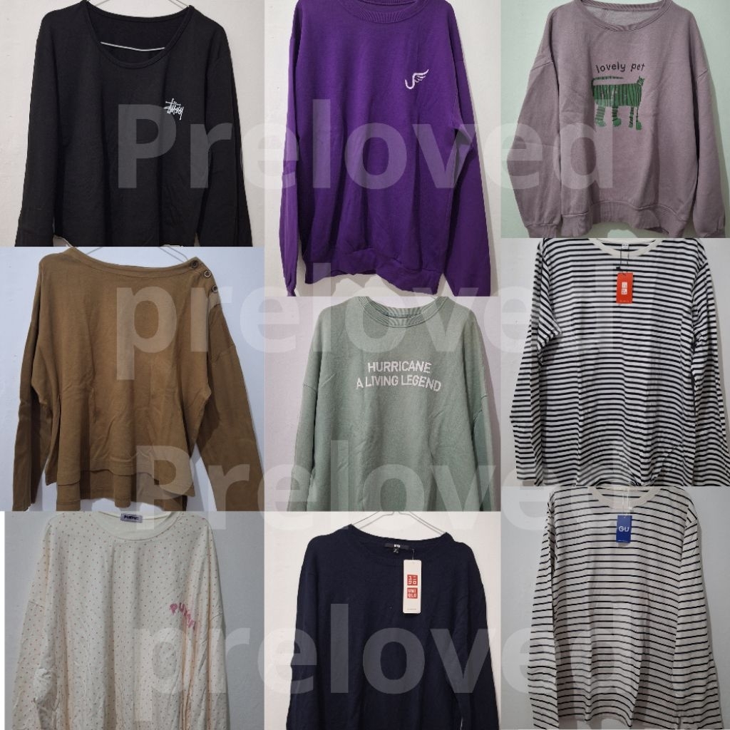 [Preloved] Baju PRELOVED Kaos Hoodie Branded Global Uniqlo GU Punyus wanita pria