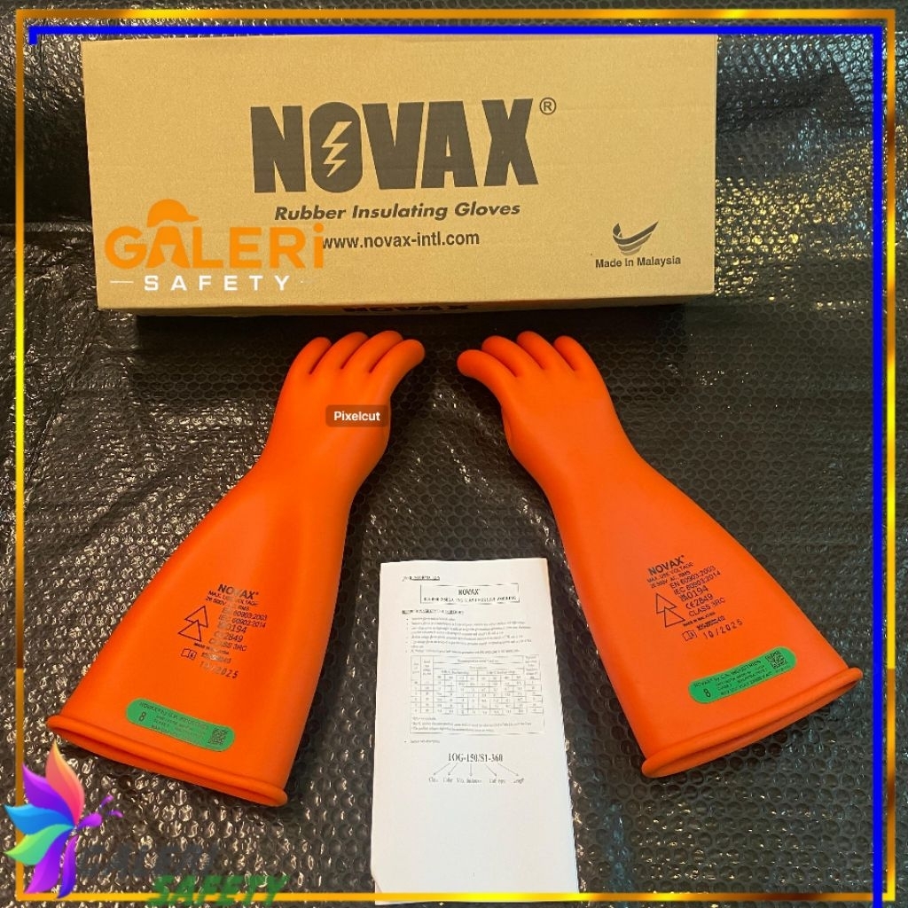 Sarung Tangan Anti Listrik Novax Class 00, Class 0, Class 1, Class 2, Class 3, Class 4 Original Berk