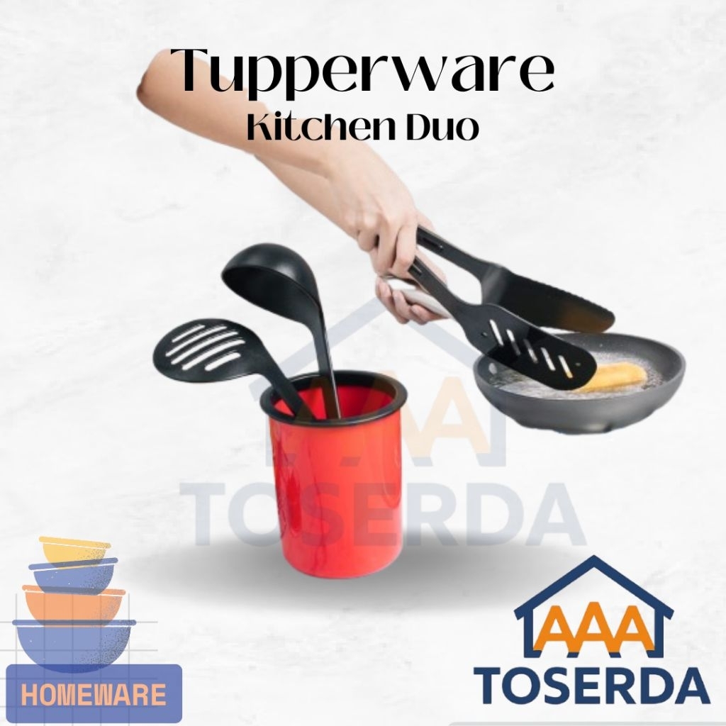 AAA Toserda | Tupperware Kitchen Duo Set Alat Masak 4in1 Original Spatula Sutil Sendok Sayur Tahan P
