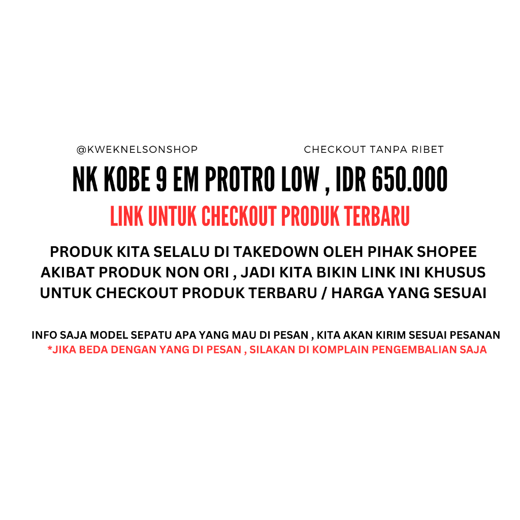 NK KOBE 9 EM PROTRO LOW SEPATU BASKET PREMIUM ORIGINAL KOLEKSI