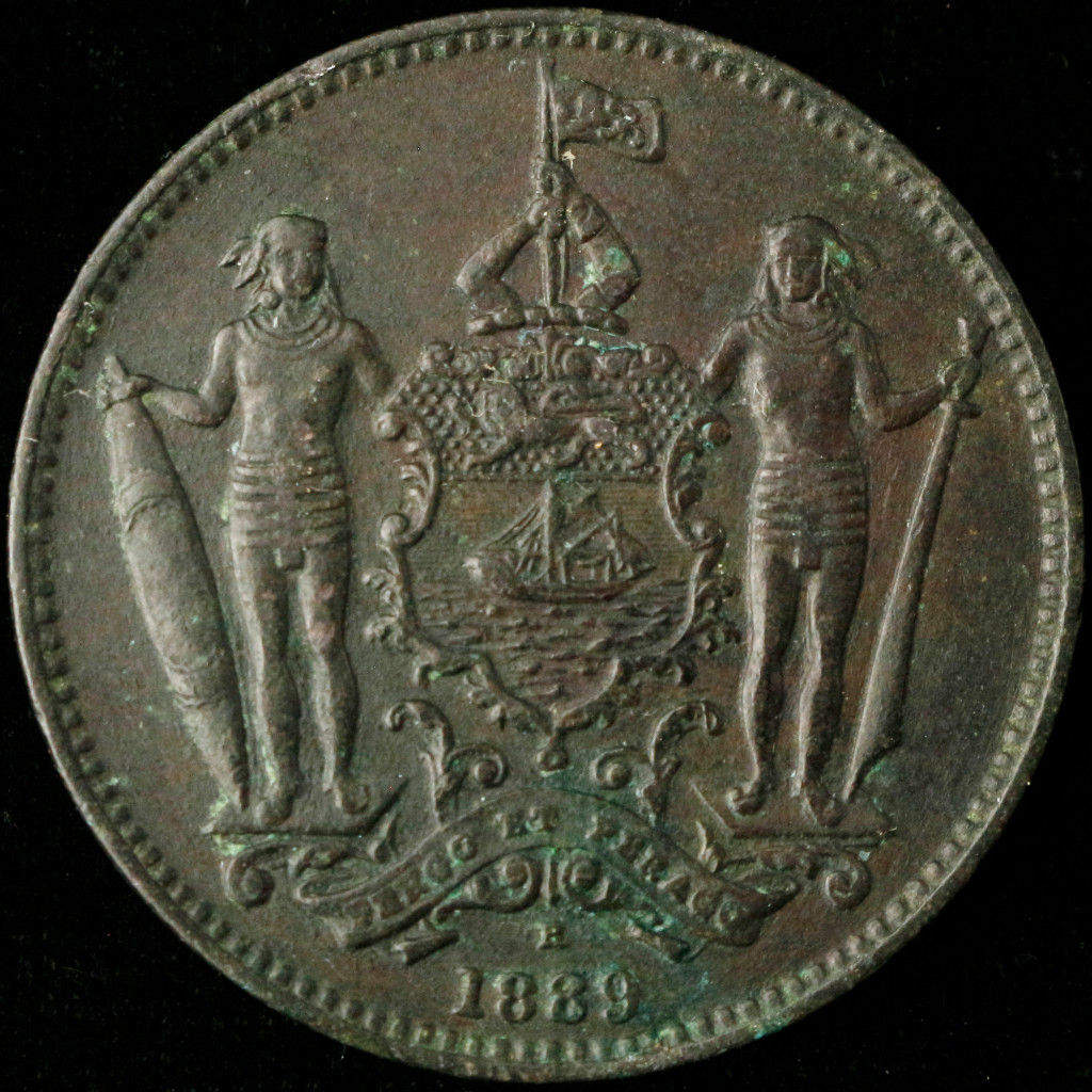 Koin Kolonial 1 Cent 1889 Perunggu British North Borneo