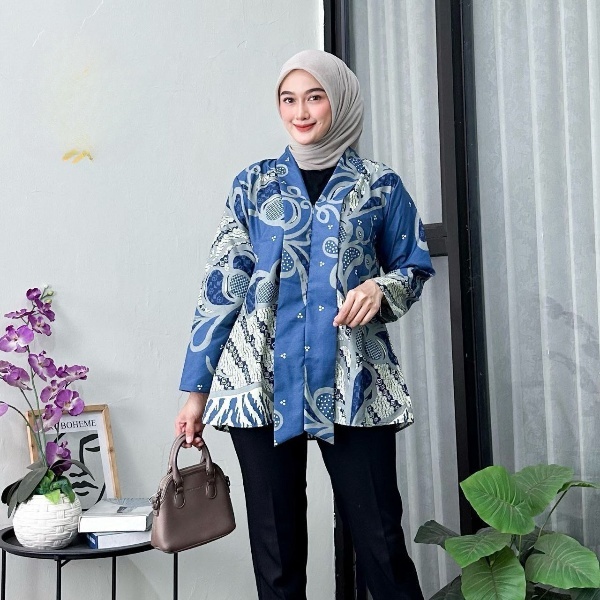 Nazilla Batik - Baju Batik Cewek Atasan Kantor Model Terbaru Polimikro
