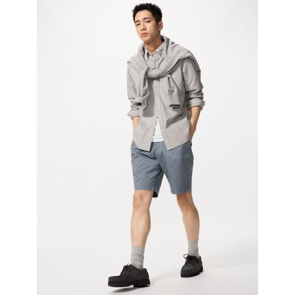 Celana Pendek Chino Stretch Slim Fit Polos / Motif UNIQLO ORIGINAL TERMURAH