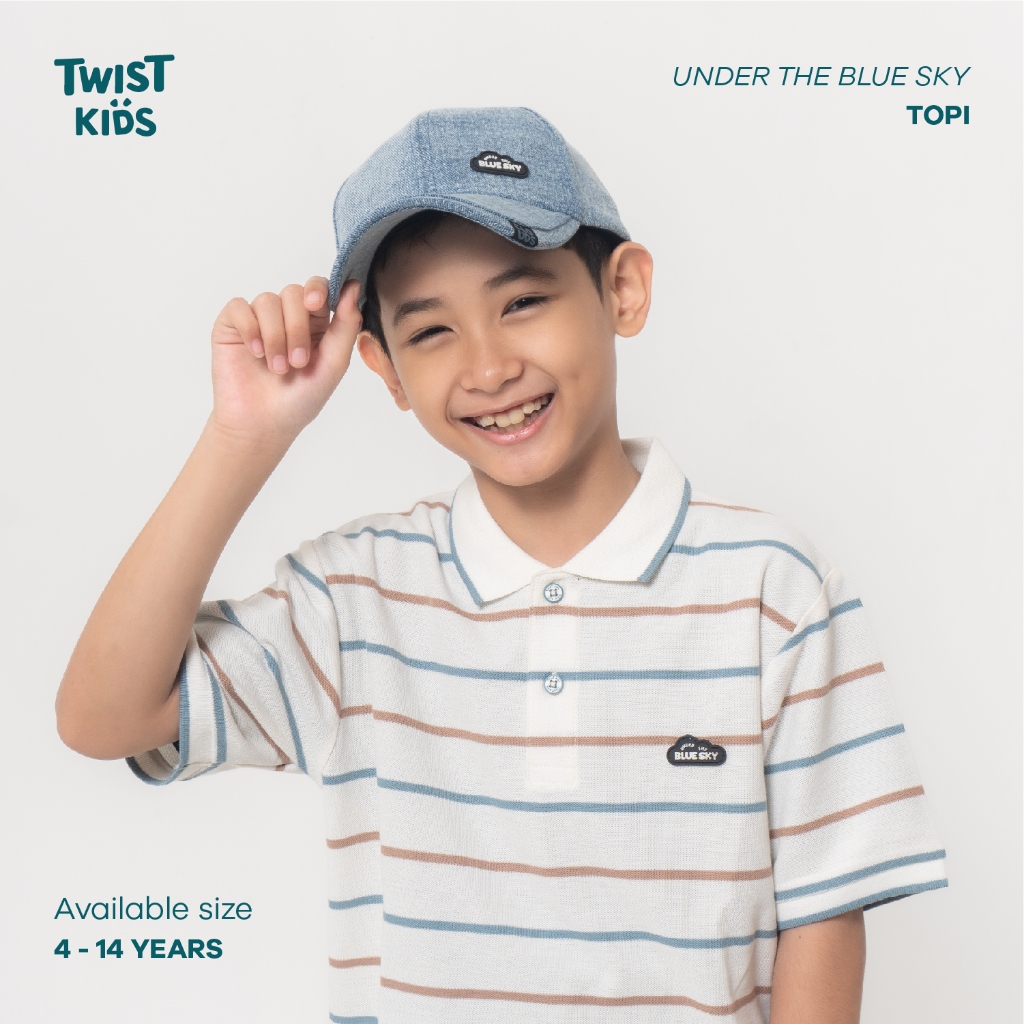 Twist Kids - Olson C, Under The Blue Sky Series Topi Denim Jeans Anak Laki Laki 4-14 Tahun