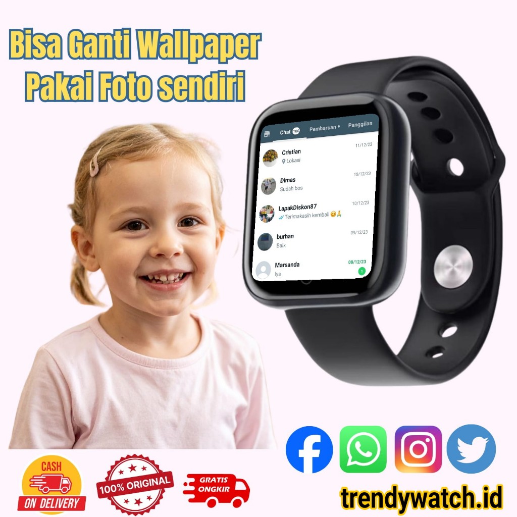 Jam Tangan Pintar Anak Pria Wanita Dewasa Smartwatch Terbaru Olahraga Sensor Detak Jantung Monitor K