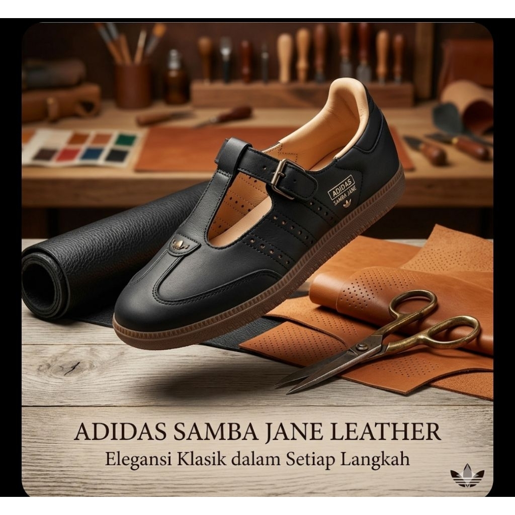 Adidas Samba Jane Leather Black 100% Authentic Original