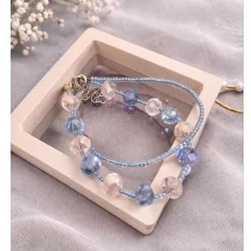 FREE BOX GELANG 2 LAYER  BATU CRISTAL & BEADS