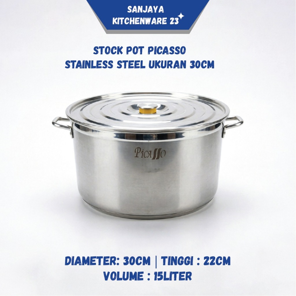 Panci/Stock Pot Stainless Steel Ukuran Diameter 35-60Cm By.Picasso | Sanjaya Kitchenware 23