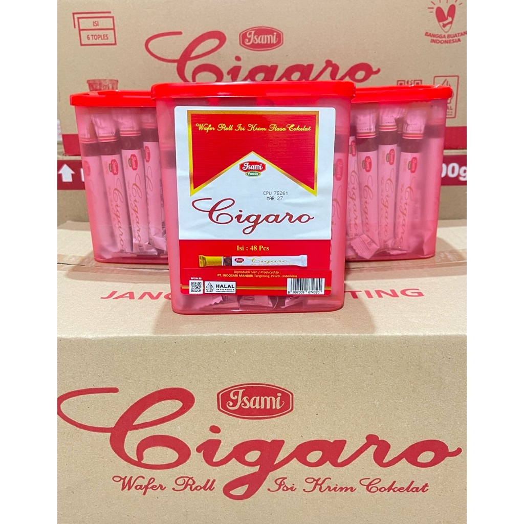 Cigaro Wafer Roll Isi Krim Cokelat 48pcs Gratis Toples Chantik