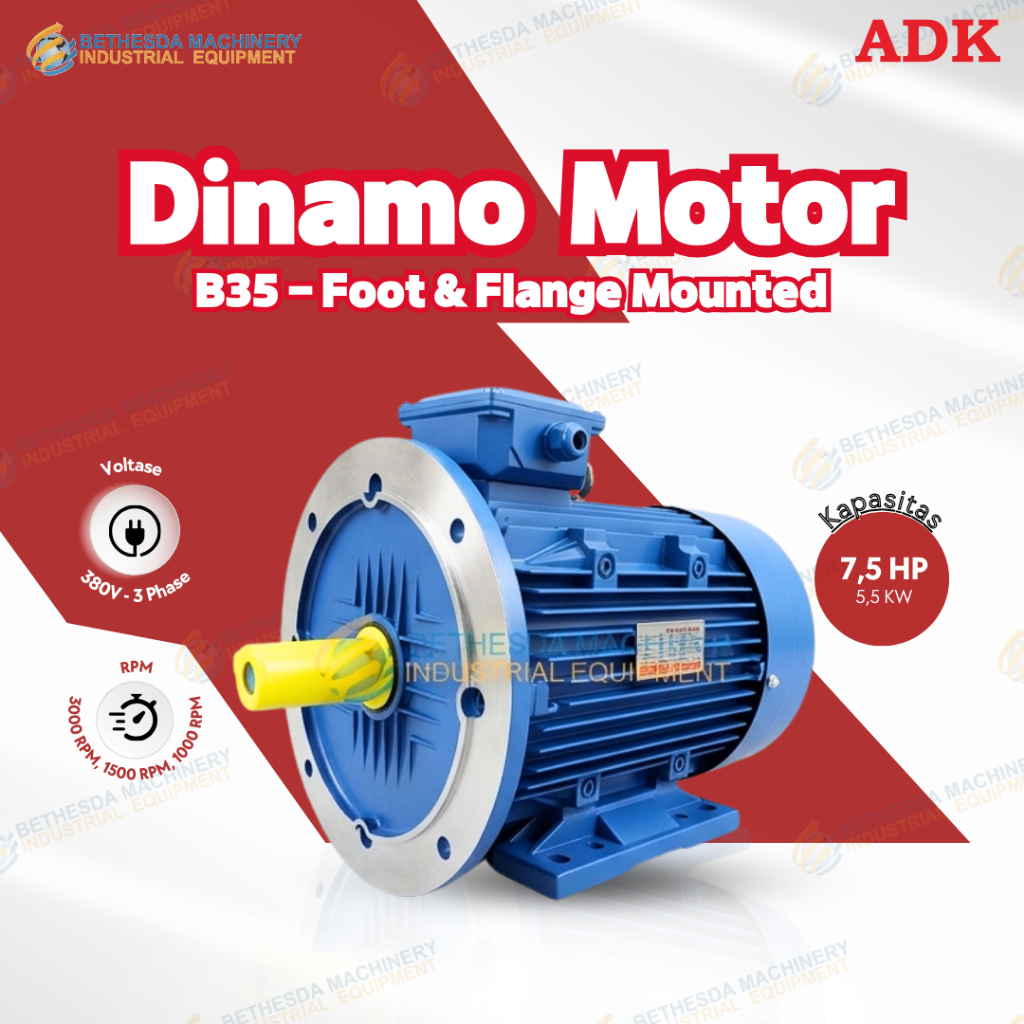 Motor Elektrik ADK 7.5 HP Dinamo 5kw 1000 RPM B35